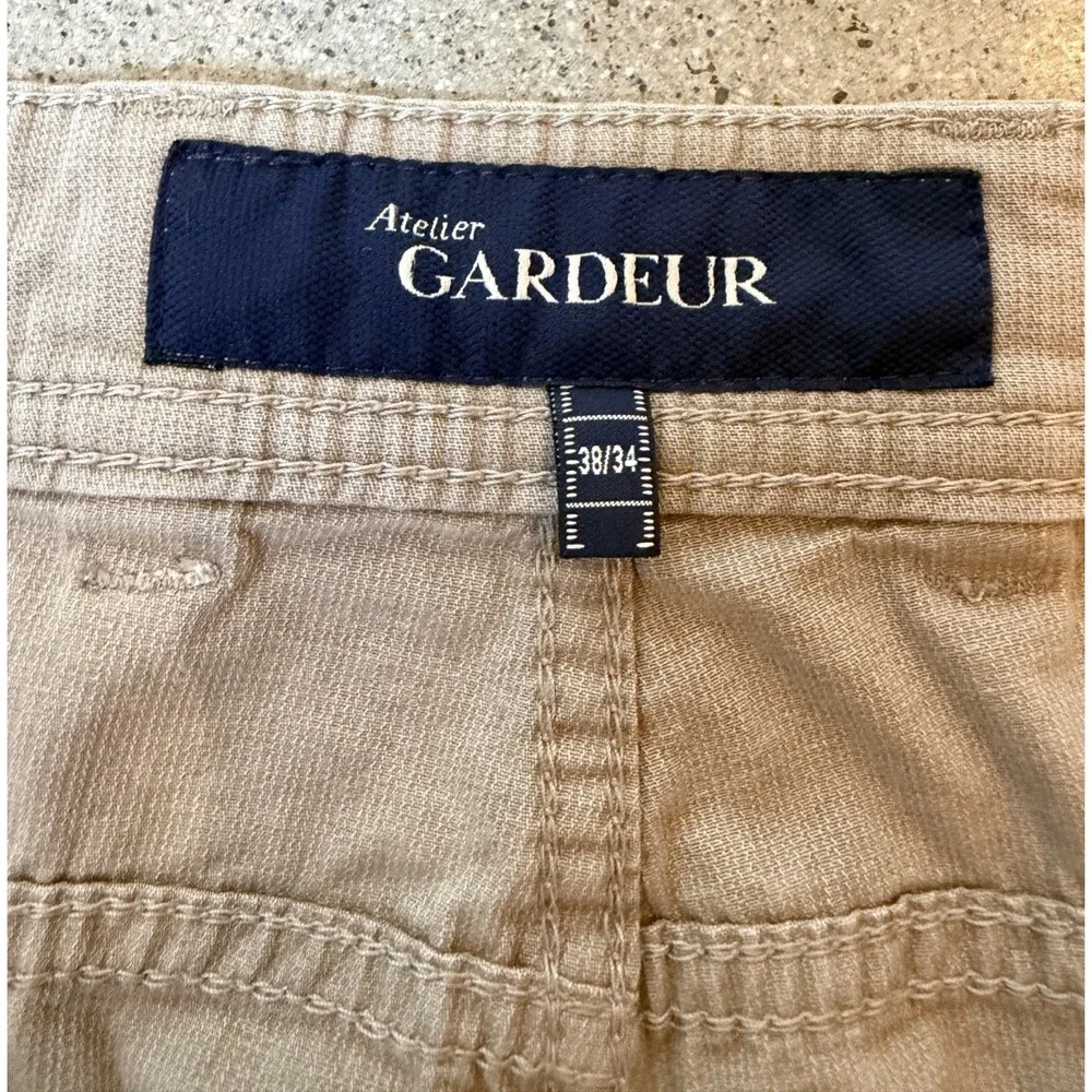 Atelier Gardeur Men's Tan Khaki Pants‎ Nigel 1 Regular Fit Size 38 x 34
